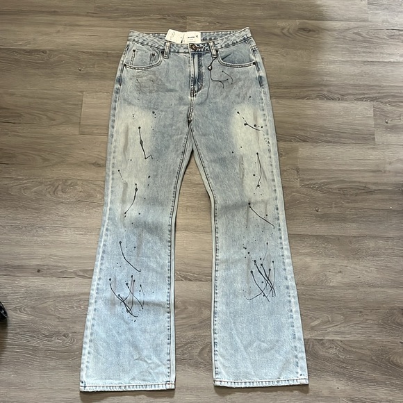 One Teaspoon Charlie Slim High Waist Flared Jeans, Fleetwood Artiste - Picture 8 of 12